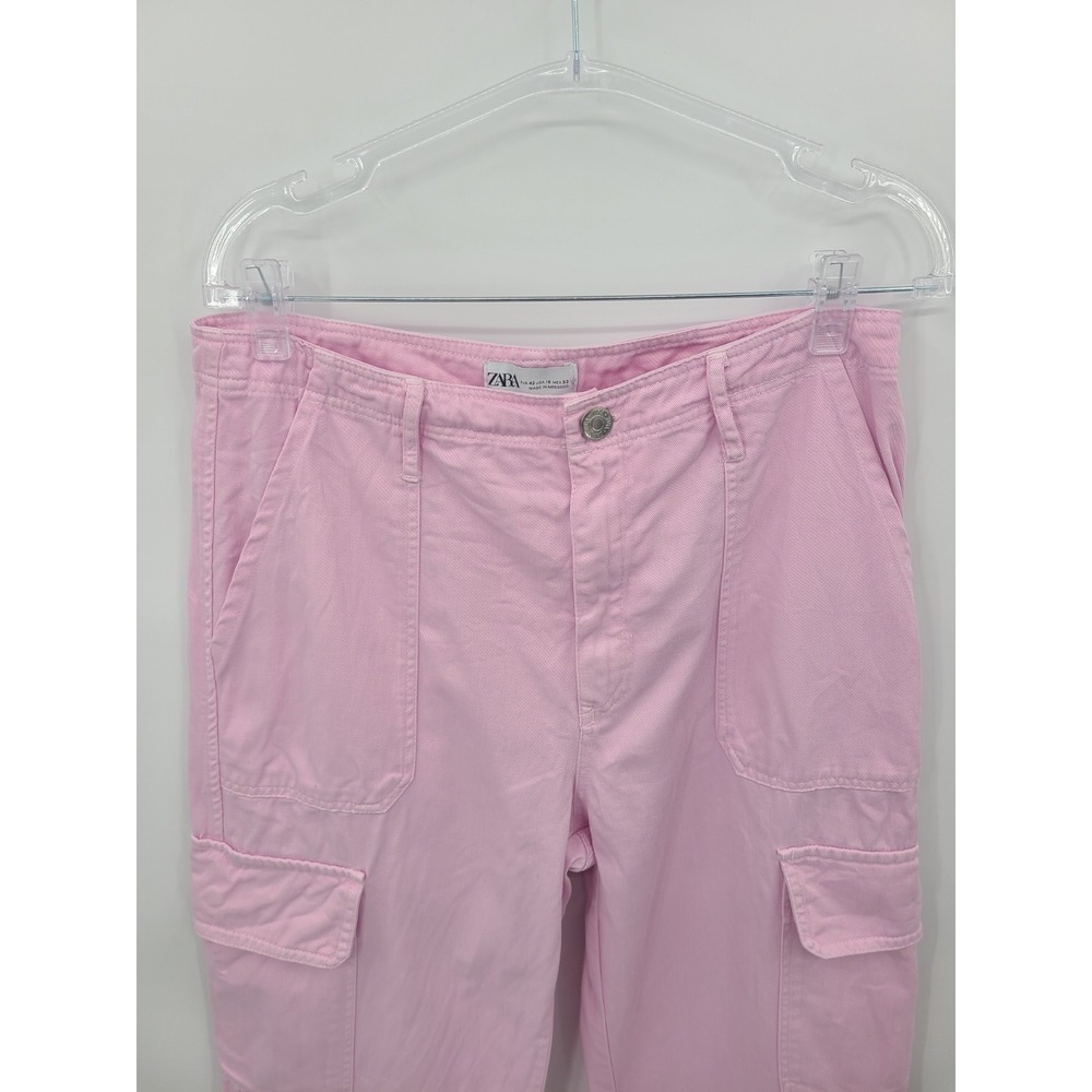 Y2K Zara Cargo Streetwear Womens Pants 10 Preppy Hip Hop Monochrome Girly - Picture 8 of 14